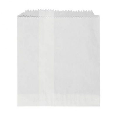 6"X 5.5" WHITE GLASSINE PAPER BAG