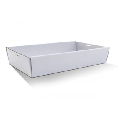 WHITE CATERING TRAY LARGE 80MM