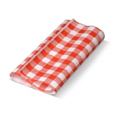 RED GINGHAM GREASEPROOF PAPER 200MM X 300MM