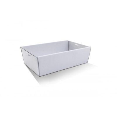 WHITE CATERING TRAY MEDIUM 80MM