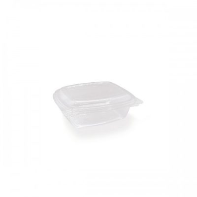 HINGED RECTANGLE PET CONTAINER 12OZ