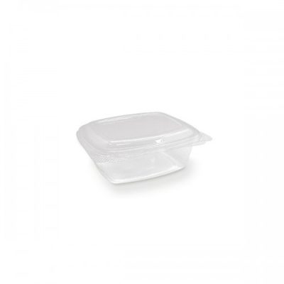 HINGED RECTANGLE PET CONTAINER 16OZ