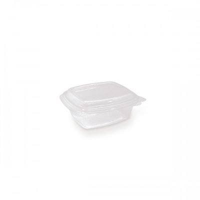 HINGED RECTANGLE PET CONTAINER 8OZ