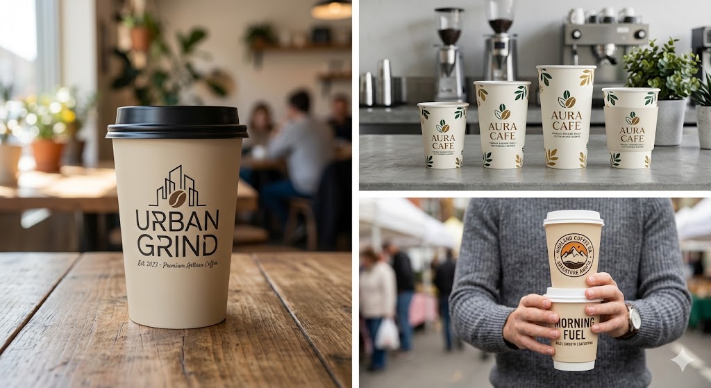 Custom printed coffee cups