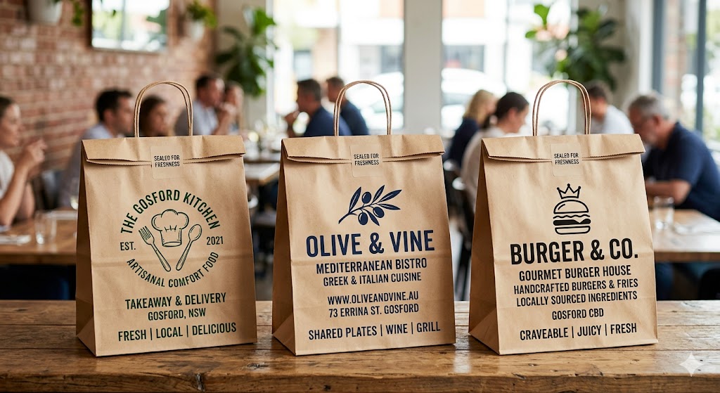 Custom printed takeaway bag