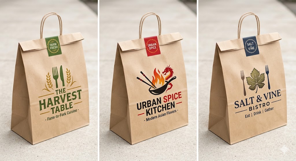 Custom printed takeaway bag design 2